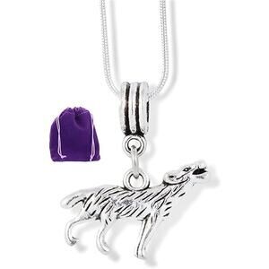 Howling Wolf Large Charm Snake Chain Necklace